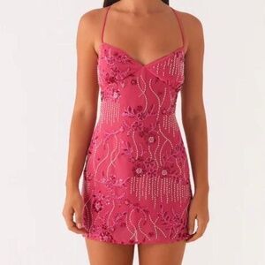 Peppermayo Vietta Sequin Cami Micro Mini Dress - Fuchsia